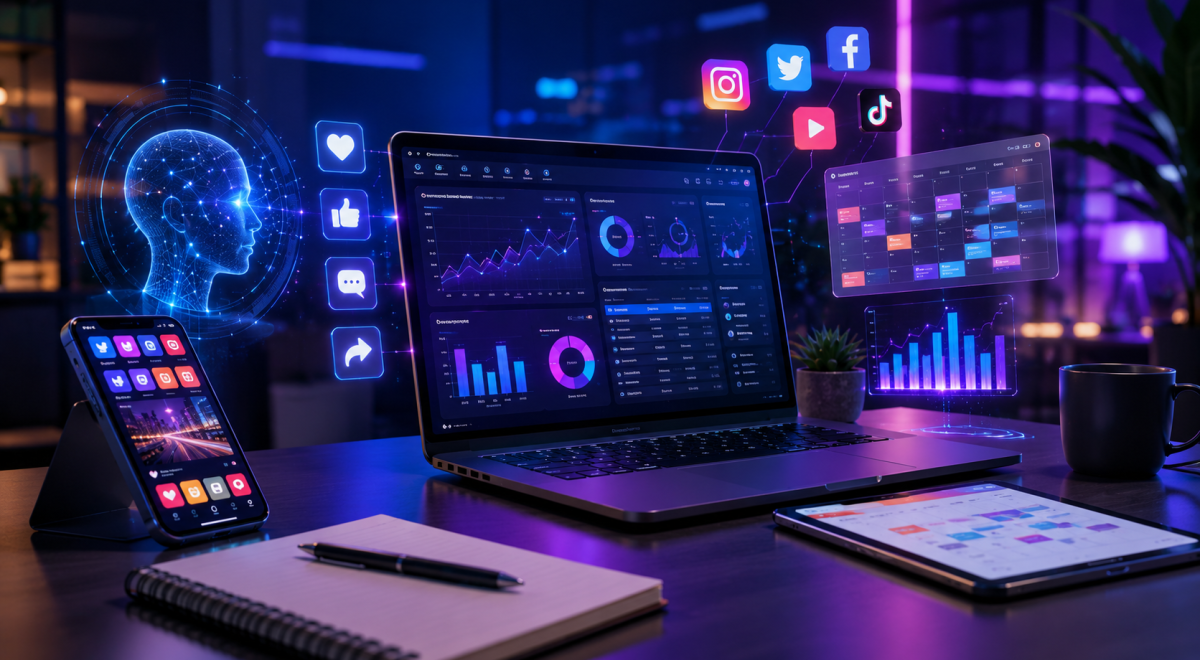 AI for Social Media Marketing in 2026 with social media automation and analytics